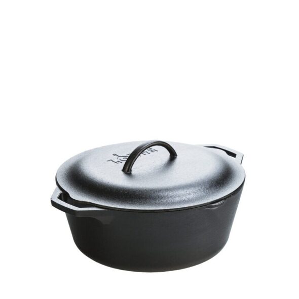 Lodge Cast Iron 7 Quart/12.25 Inch Cast Iron Dutch Oven, Lid Included, Oven Safe