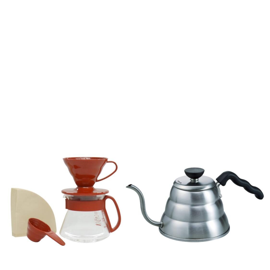 Hario V60 Craft Coffee Maker Set - Red  VDSP-2012R-EX  VKB-100HSV