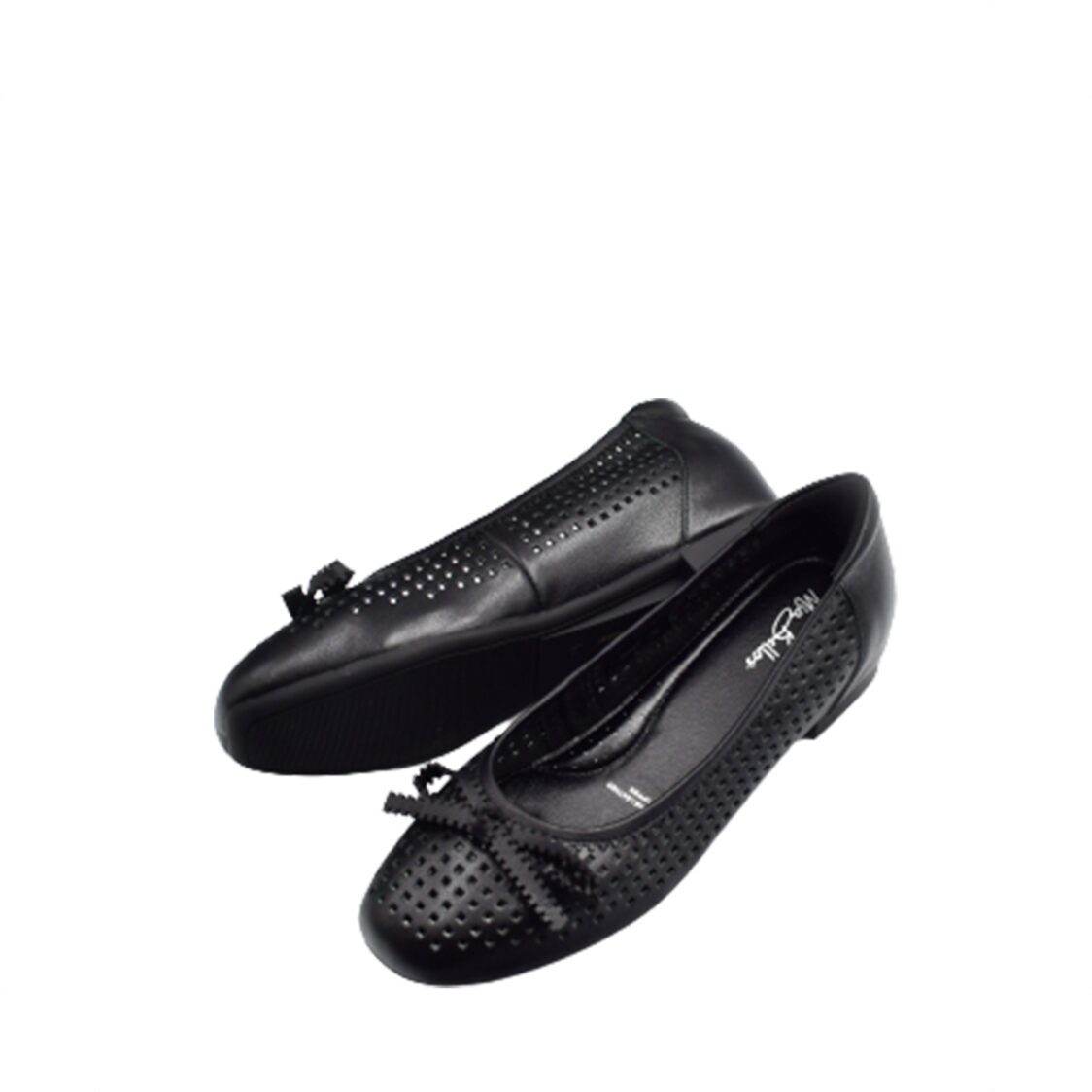 Mia Bellos Comfort Perforated Leather Shoe Black MB5045