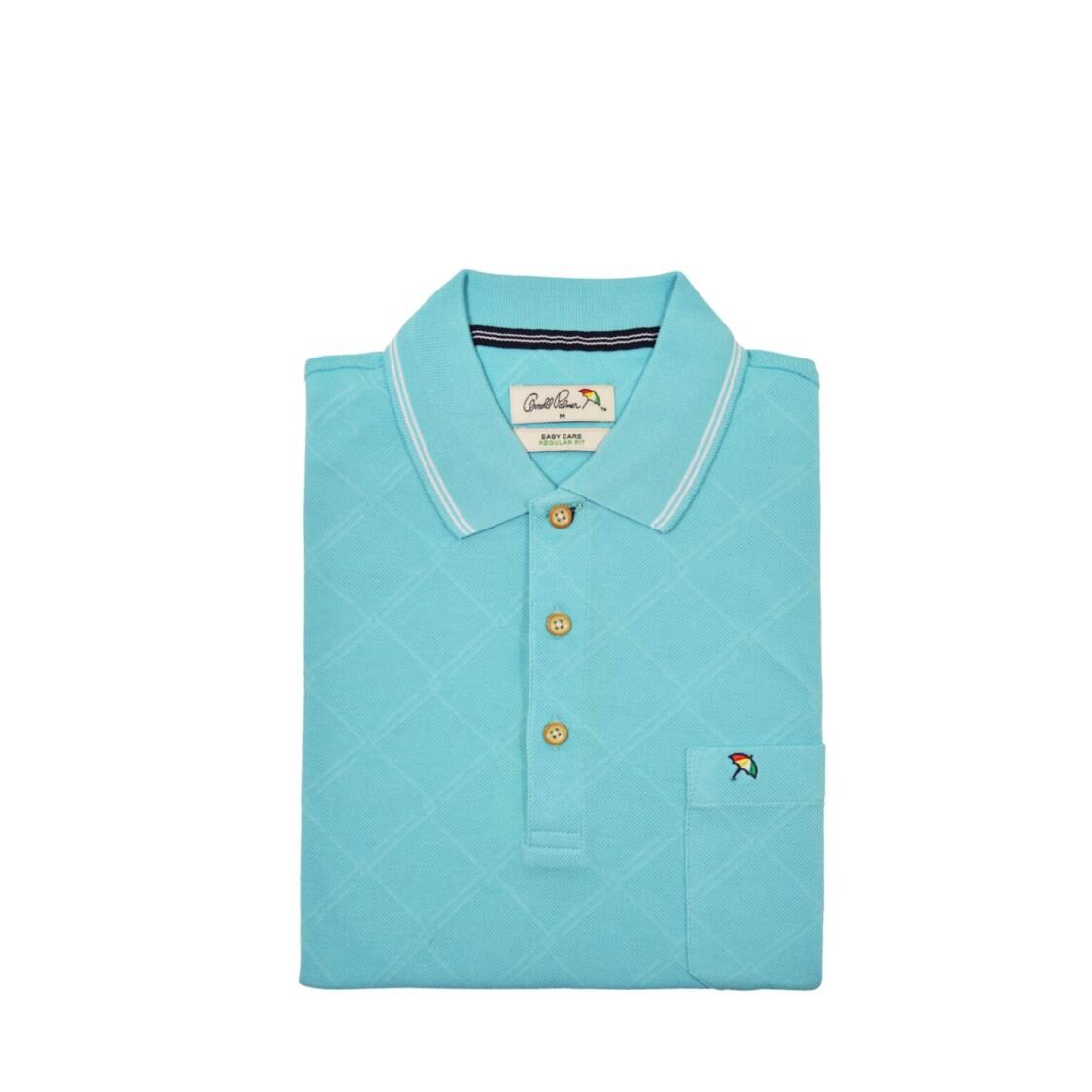 Arnold Palmer Short Sleeve Jacquard Polo Blue