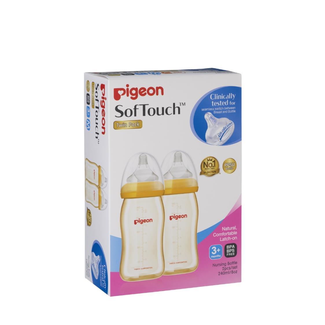 Pigeon Softouch Tm Peristaltic Plus Wn Ppsu Nursing Bottle M Twin Pack