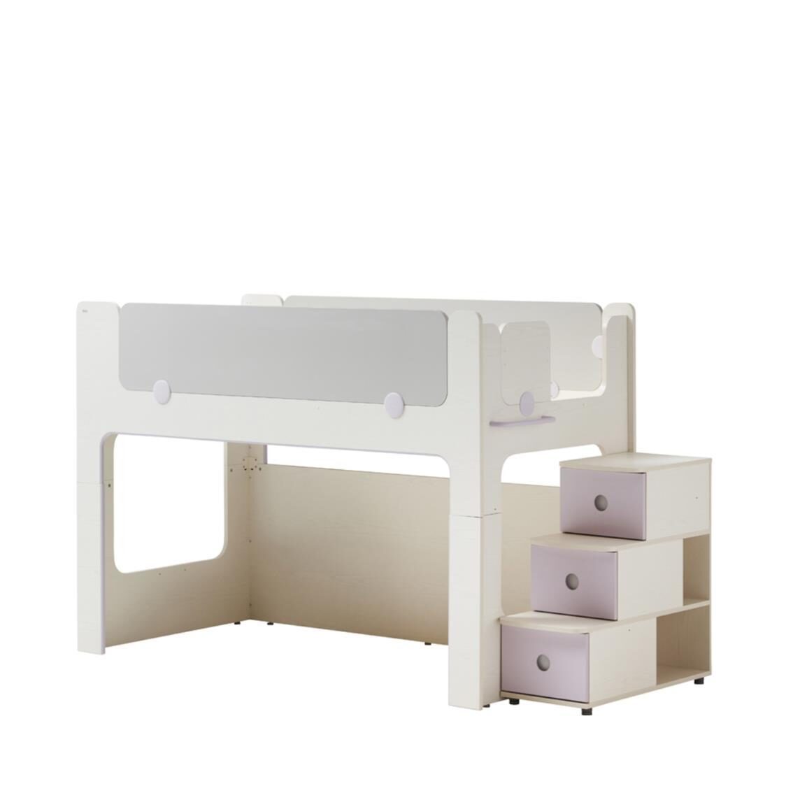 Iloom Cabin Bunk Bed Stairs Cabinet FIVLU Finland Ivory Light Purple