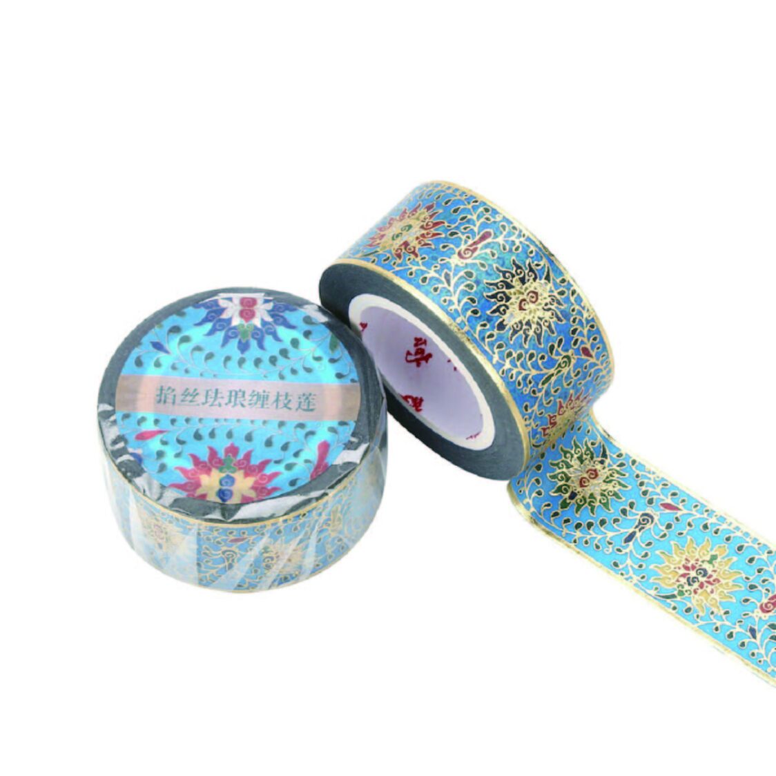 Xuan Culture  Lifestyle Enamel-Inspired Lotus Motif with Gold Foil Decorative Tape