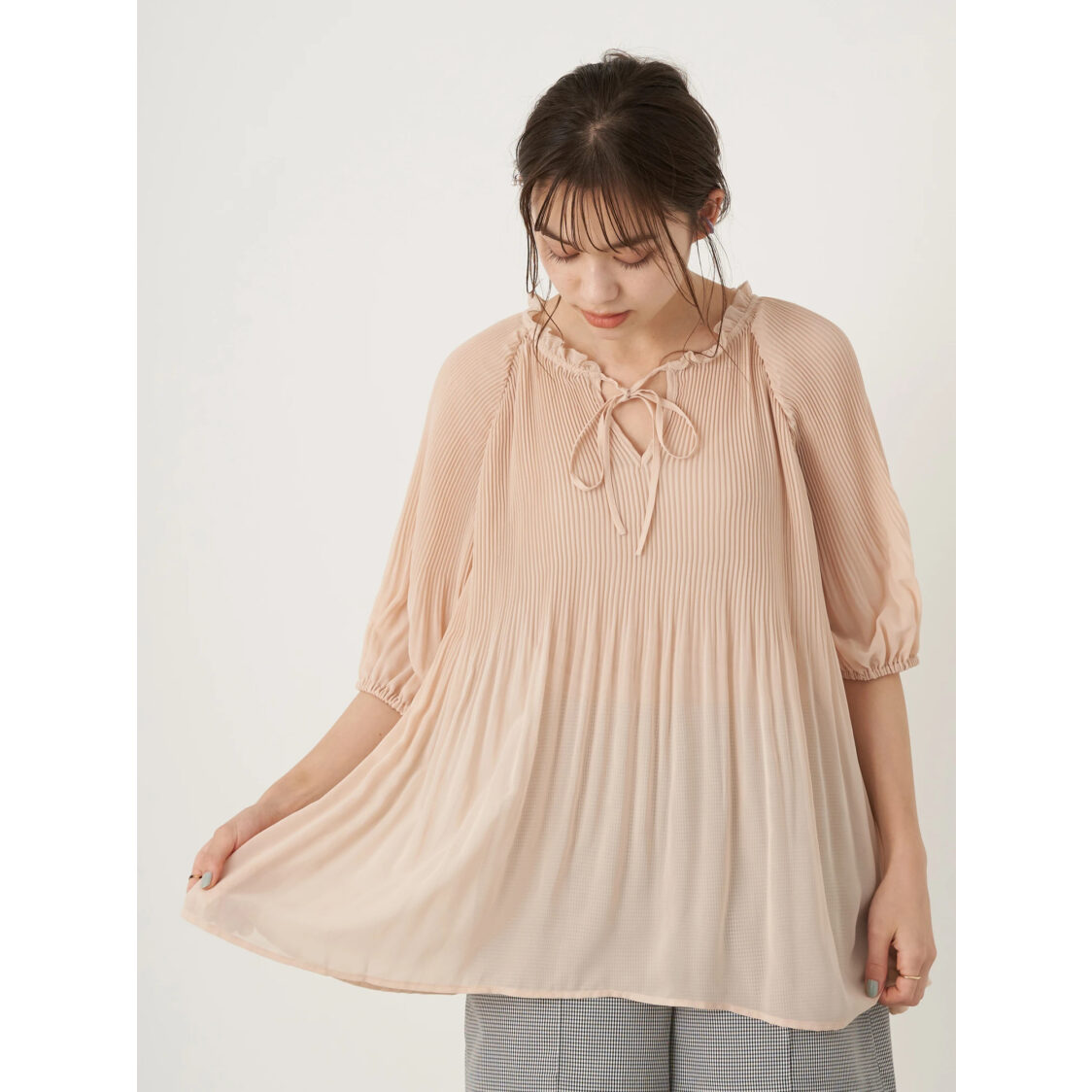 Earth Music  Ecology 2 Way Blouse Beige