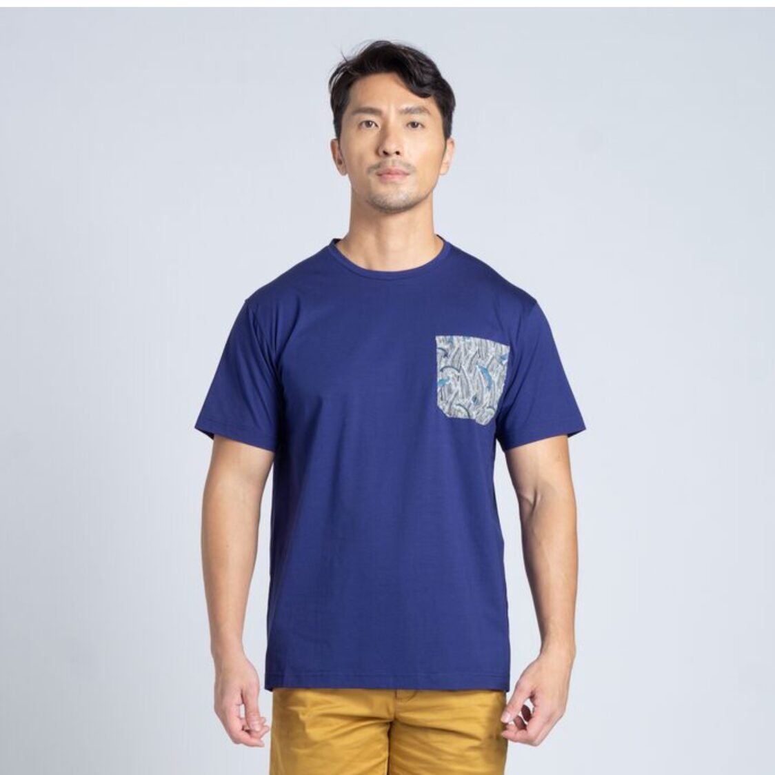Kurt Woods Made With Liberty Fabric Shiomi Mercerized T-Shirt Navy