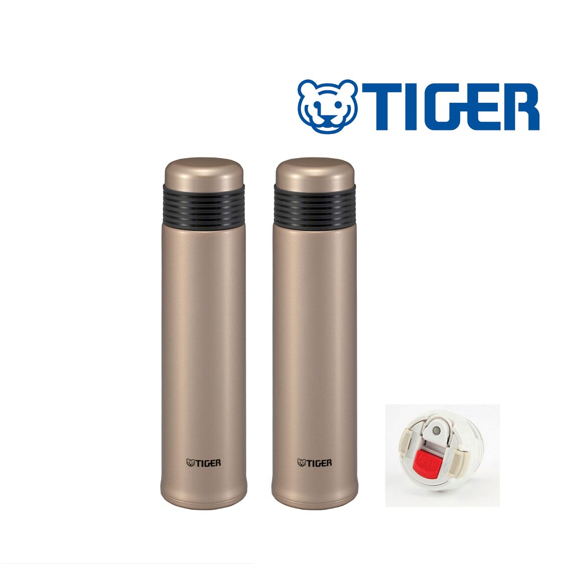 Tiger Double Stainless Steel Bottle 500ml 2pc Bundle Set