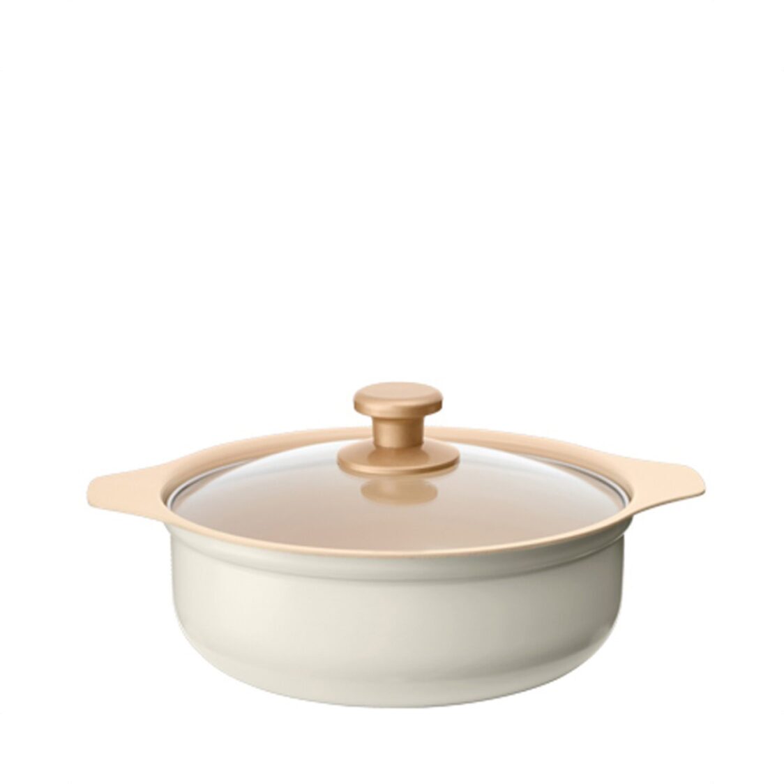 Iris Ohyama Japan Ricopa Induction Non-Stick 24cm Ceramic Pot Cookware ITP-24 Beige