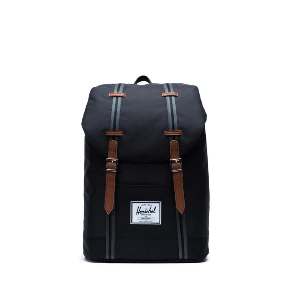 Herschel Retreat Black Tan Backpack 10066-03008-OS