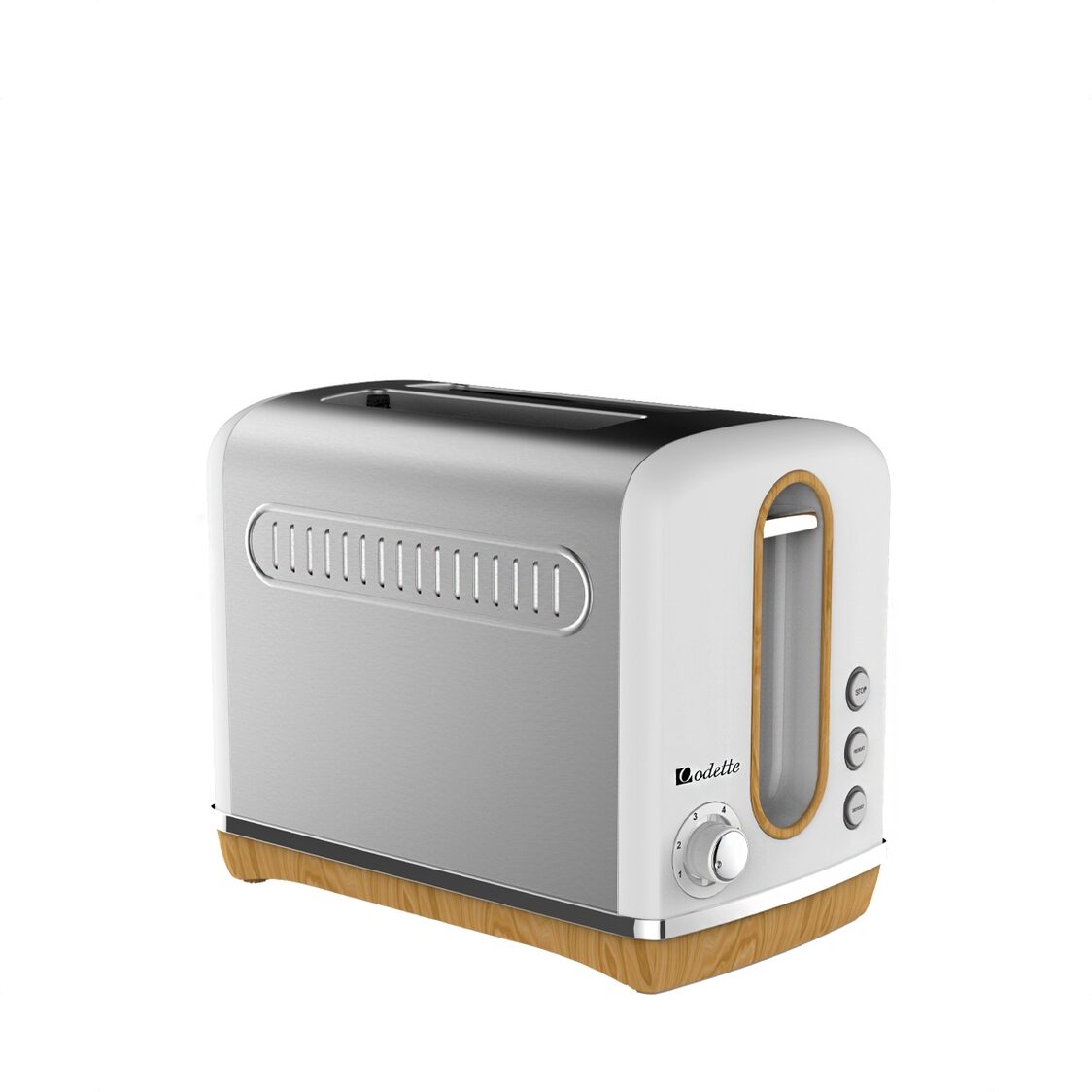Odette 2 Slice Retro Design Toaster White