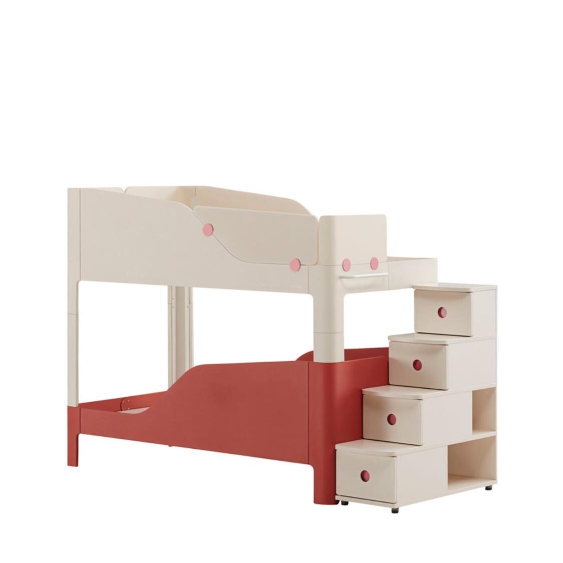 Iloom Tinkle Pop 2 Story Bed Stairs IVKR Ivory Red