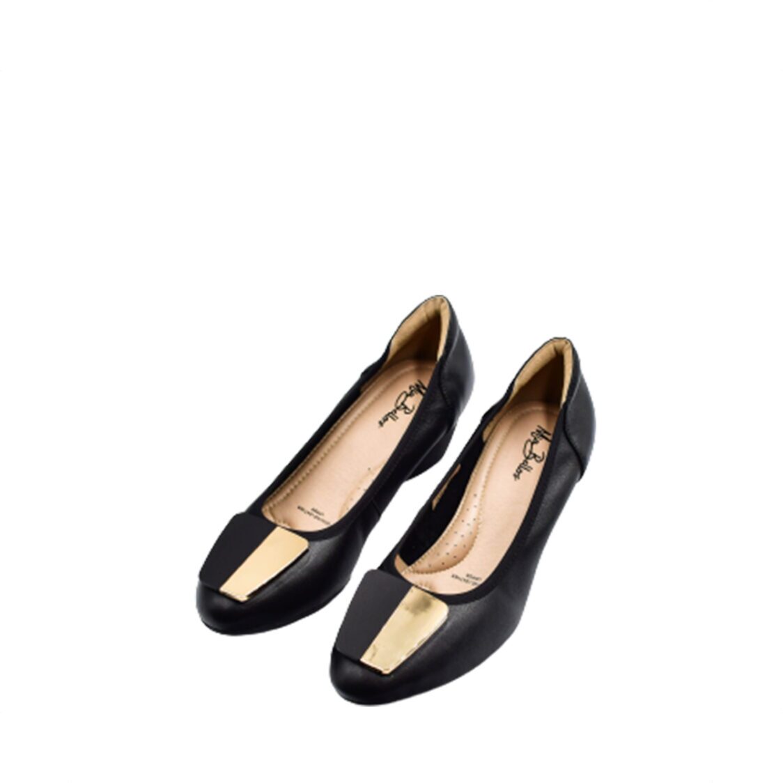 Mia Bellos Comfort Leather Pumps With Buckle Black MB5043