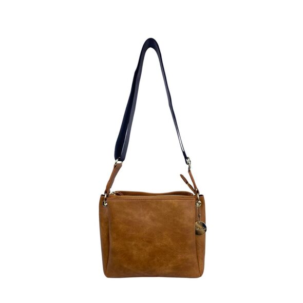 Oasis Triple Compartment Cross Body Bag in Brown