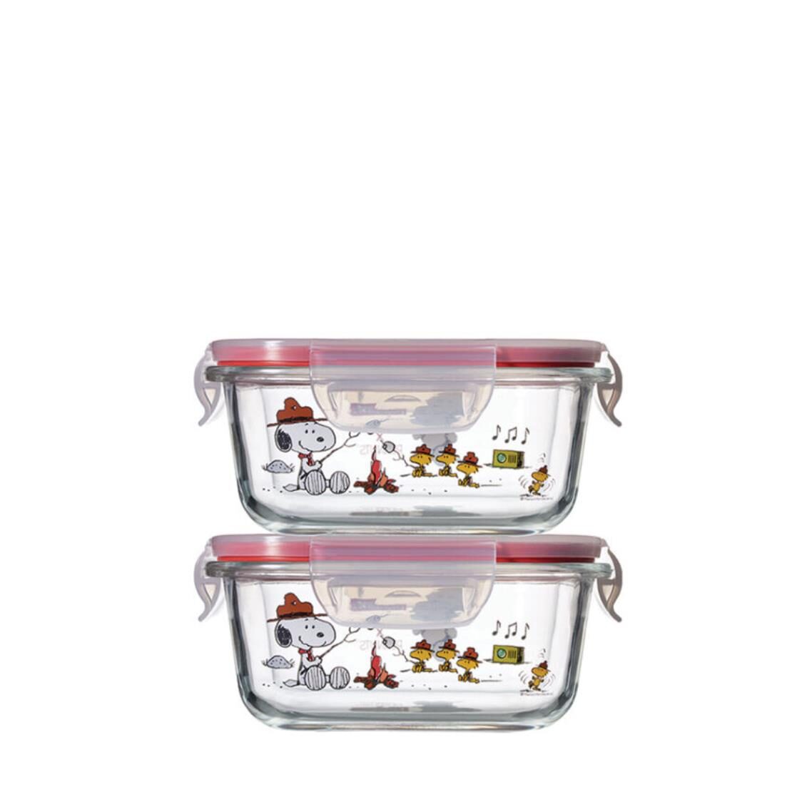 Pyrex 4pc 510ml Square Storage, Snoopy Colorful Metro Department Store