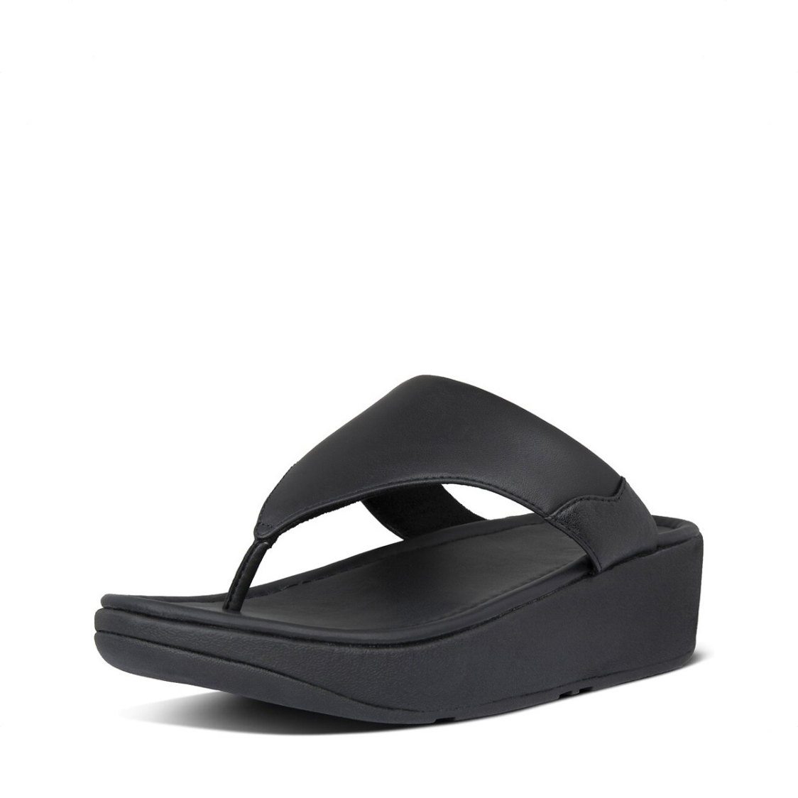 Fitflop™ Myla™ Leather Toe-Thongs All Black Metro Department Store