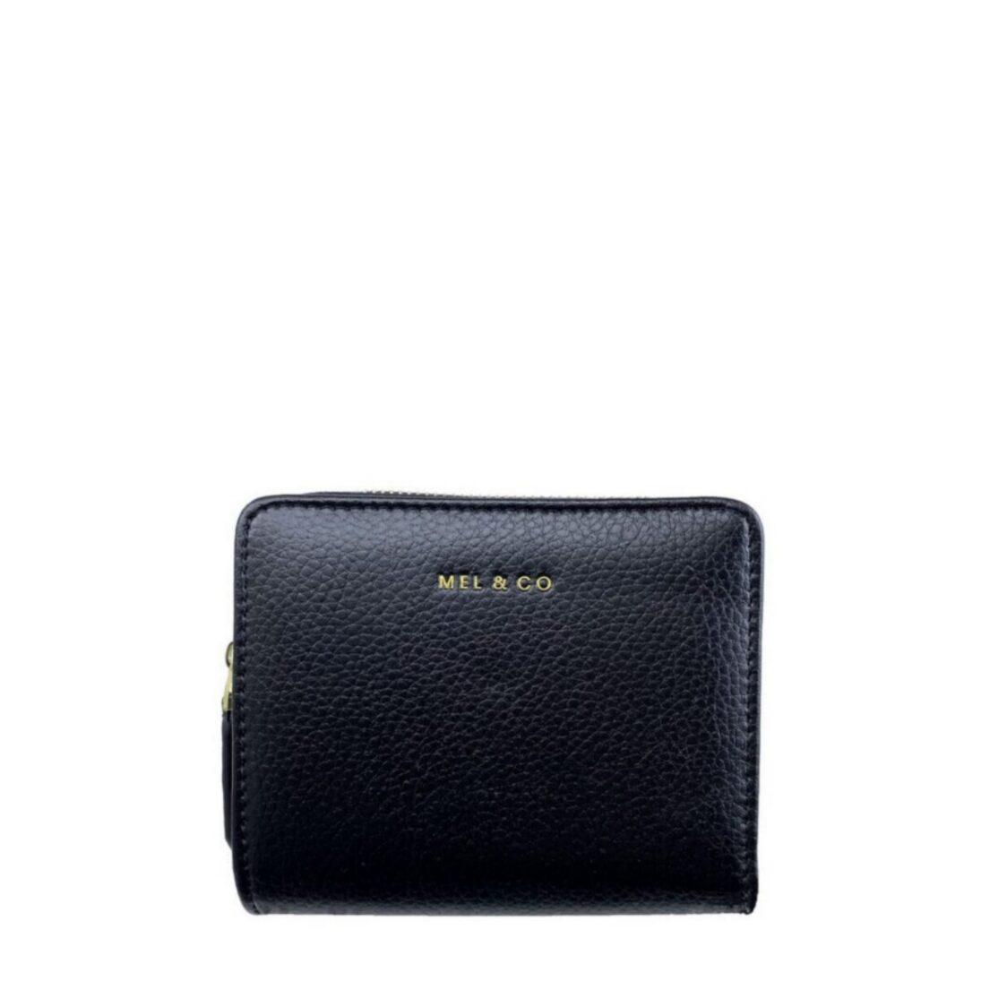MelCo Pebbled Bifold Zip Coin Card Wallet