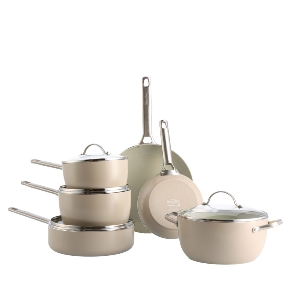 Greenpan Padova 6pcs Ceramic Cookware Set - Taupe GPPA005020 Metro