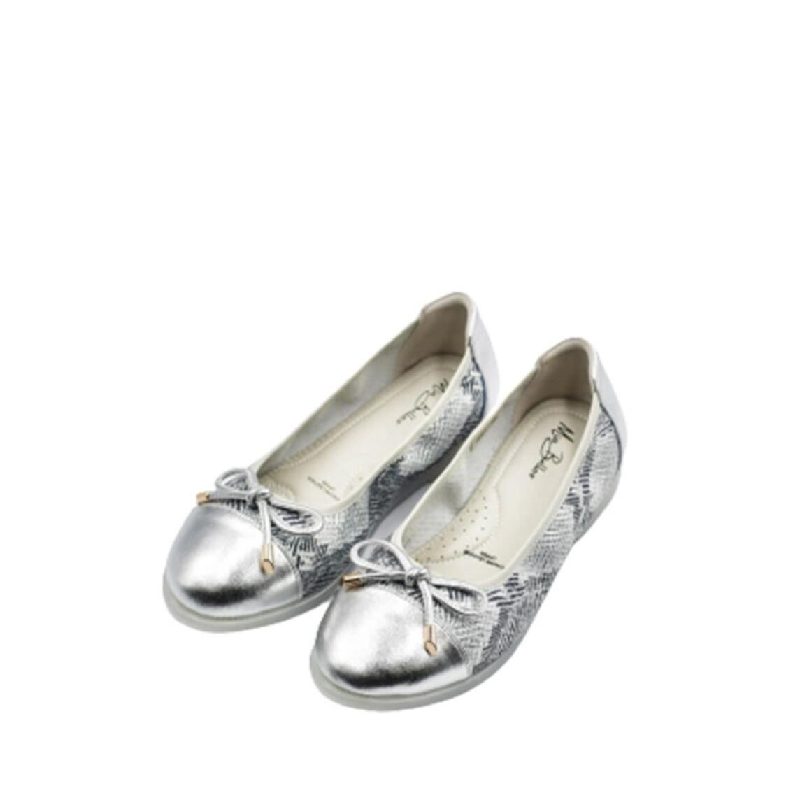 Mia Bellos Christmas Comfort Leather Shoe Silver MB5051