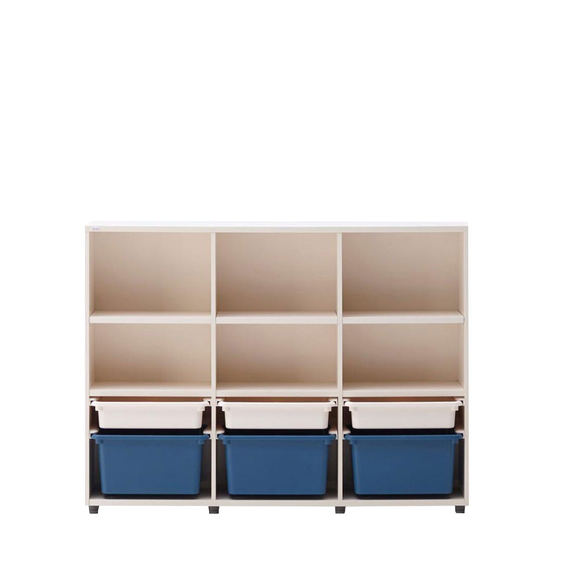 Iloom 3-Story Bookshelf with PL Box Storage 1400W Blue