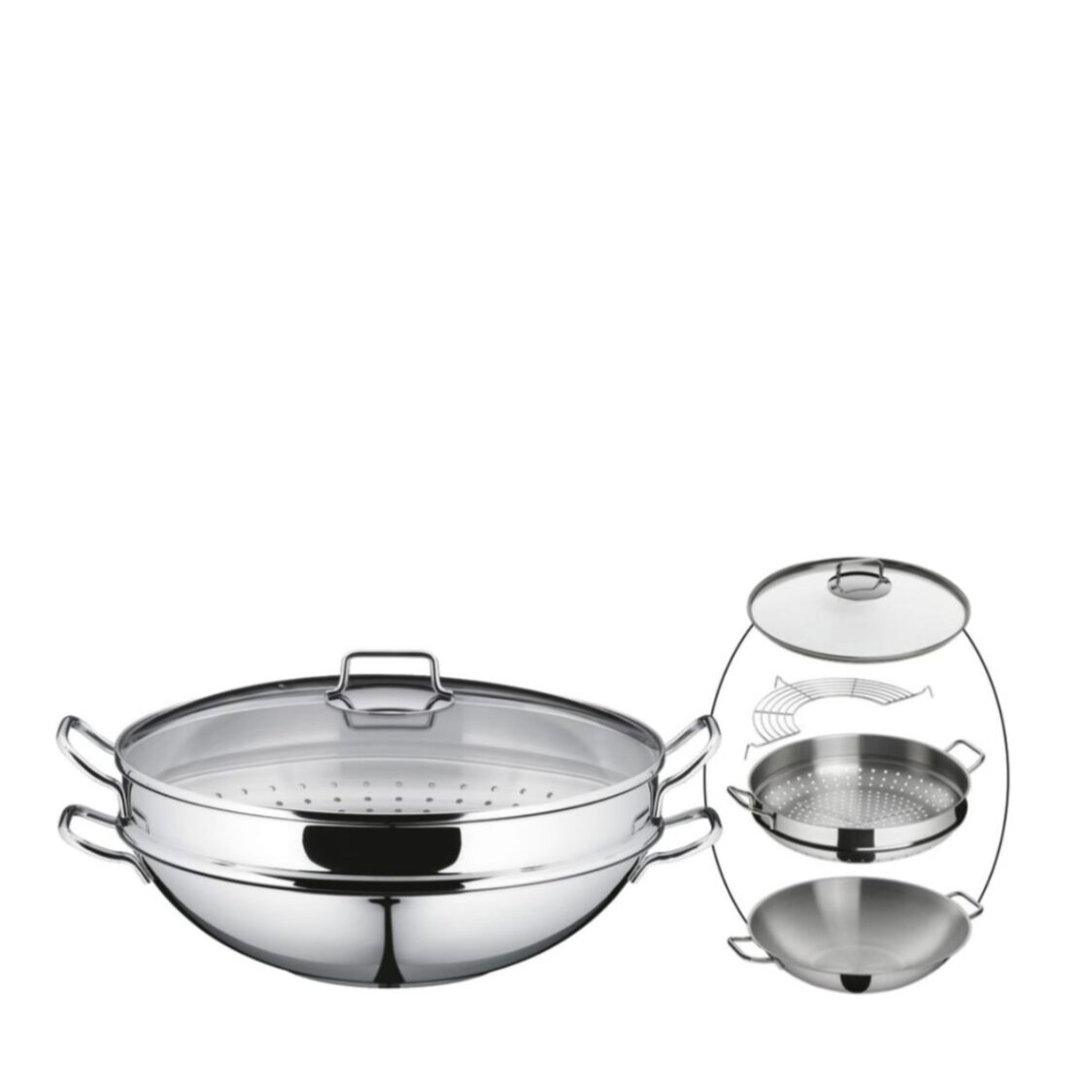 WMF　マカオウォック36ｃｍ ４点セット（新品） WMFマカオウォック36cm 4点セット
