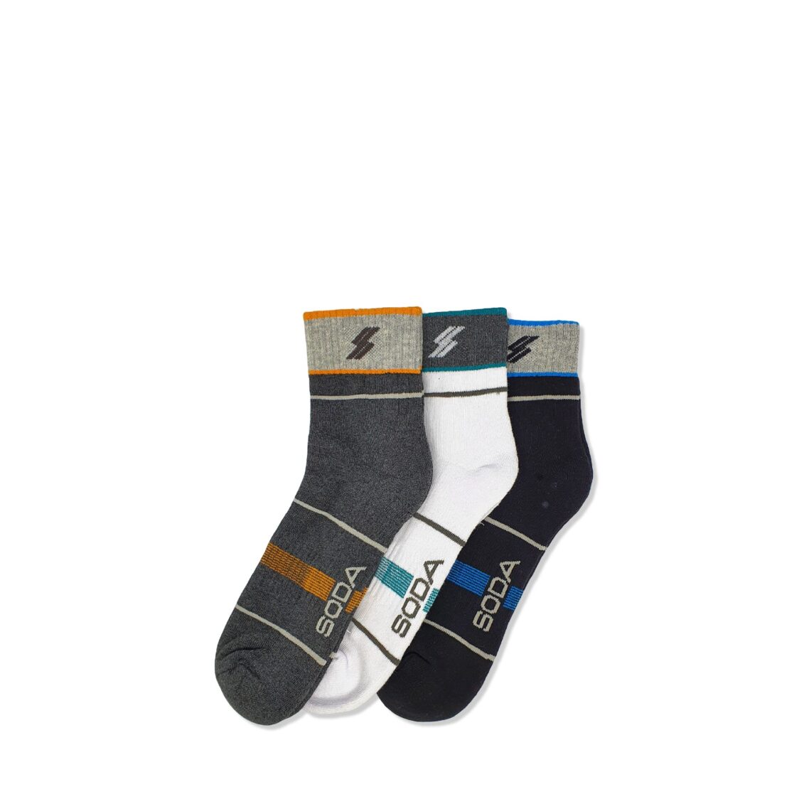 Soda 3 Pairs Pack Half Terry Ankle Casual Socks SDS2909-AS