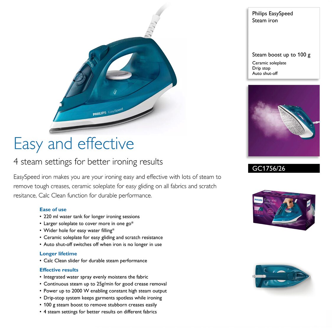 philips easyspeed plus steam iron easyspeed plus steam iron