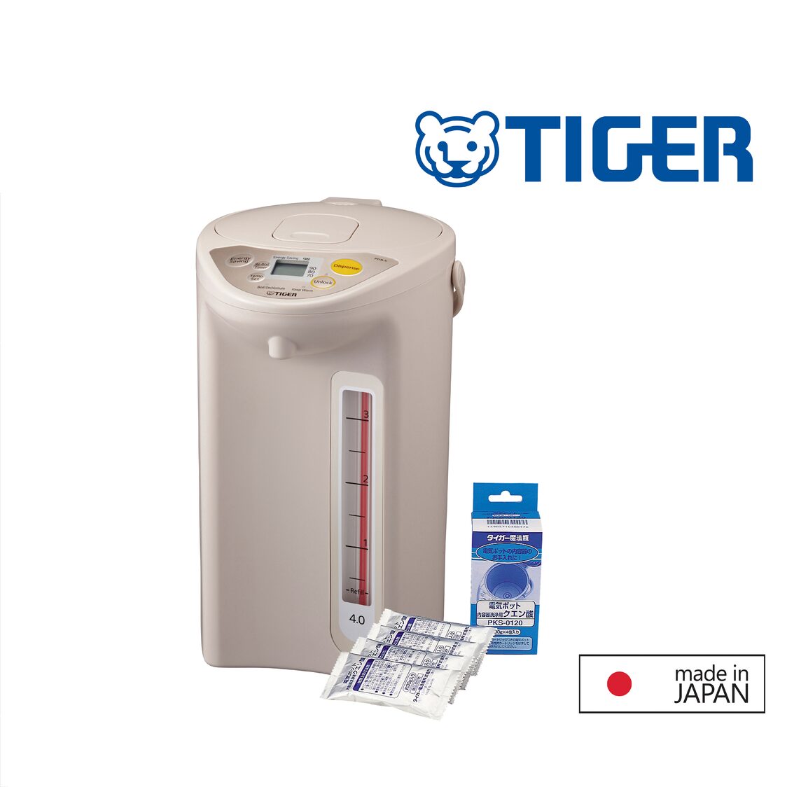 TIGER 40L Electric Water Heater  TIGER Citric Acid Airpot Cleaner Made In Japan PDR-S40SPKS-0120