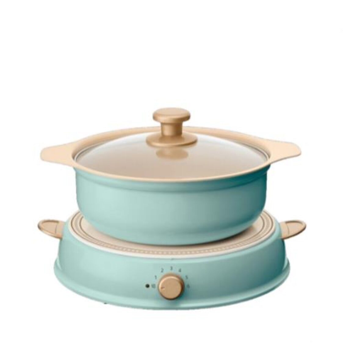 Iris Ohyama Cookware Japan Ricopa Party IH Induction Cooker Ceramic Hot Pot Set IHL-R14 Blue