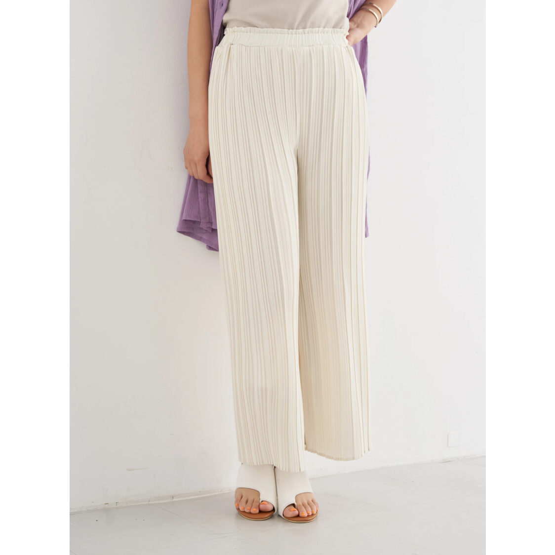 Earth Music  Ecology Pleated Pants Ivory