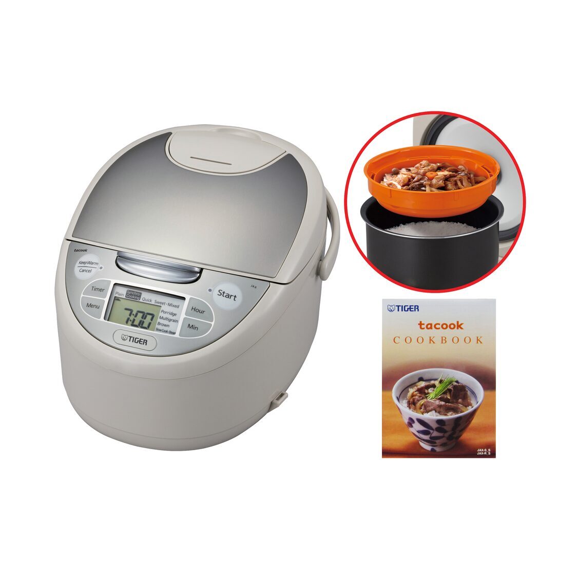  Tiger JAX-T Microcomputer Controlled Rice Cooker/Warmer (5.5  Cups) Bundle with Rice Washing Bowl and Bamboo Spoon (3 Items): Home &  Kitchen