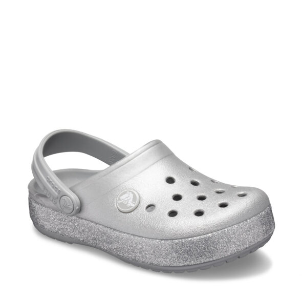 silver glitter crocs