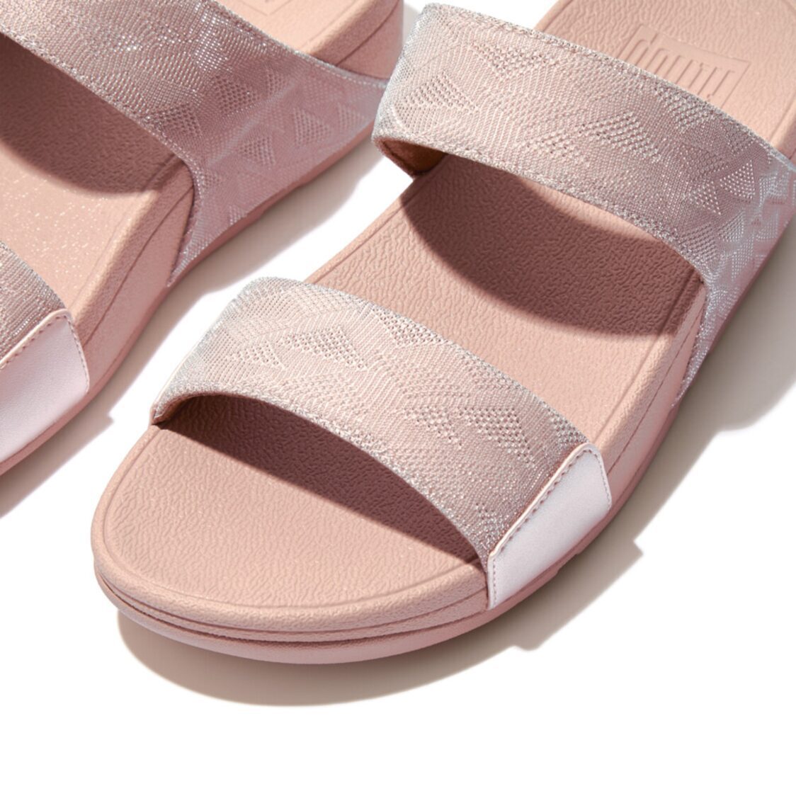 Fitflop Lulu Glitz Slides Pink Salt Metro Department Store