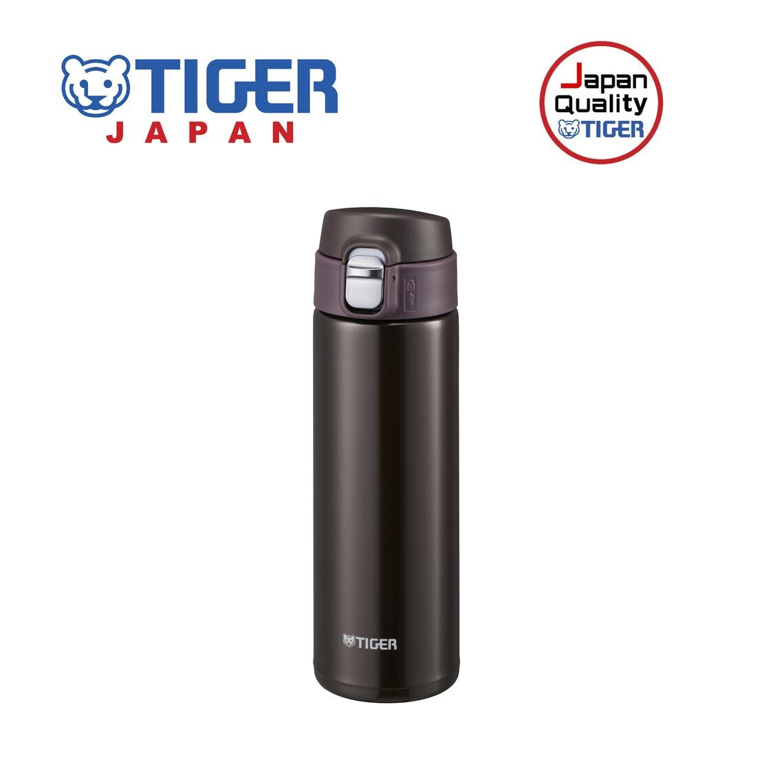 TIGER 480ml Double Stainless Steel Bottle - Chocolate Brown MMJ-A481 TC
