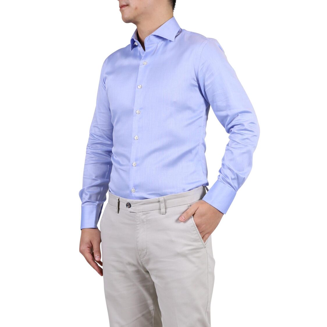 Kiro Long Sleeve Shirt Slim Light Blue