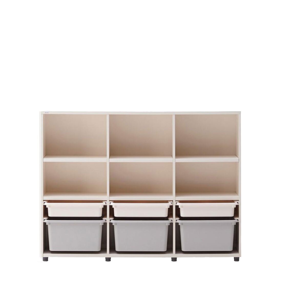 Iloom 3-Story Bookshelf with PL Box Storage 1400W Grey