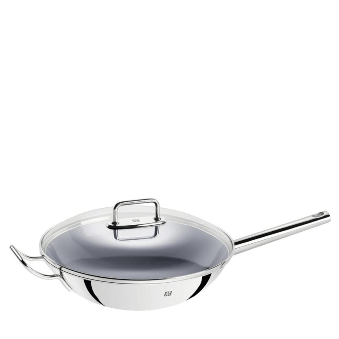 Zwilling Plus Stainless Steel Wok With Ceramic Non Stick Coating - 32 cm With Glass Lid 40992-032