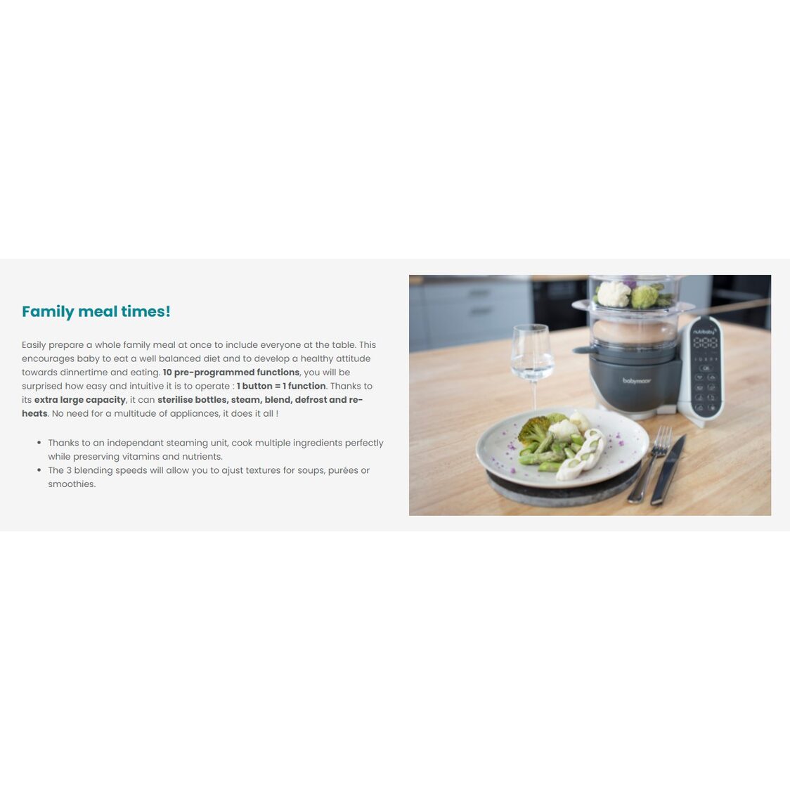 FAMILY: Cooking Nutritious Meals with the Nutribaby(+)