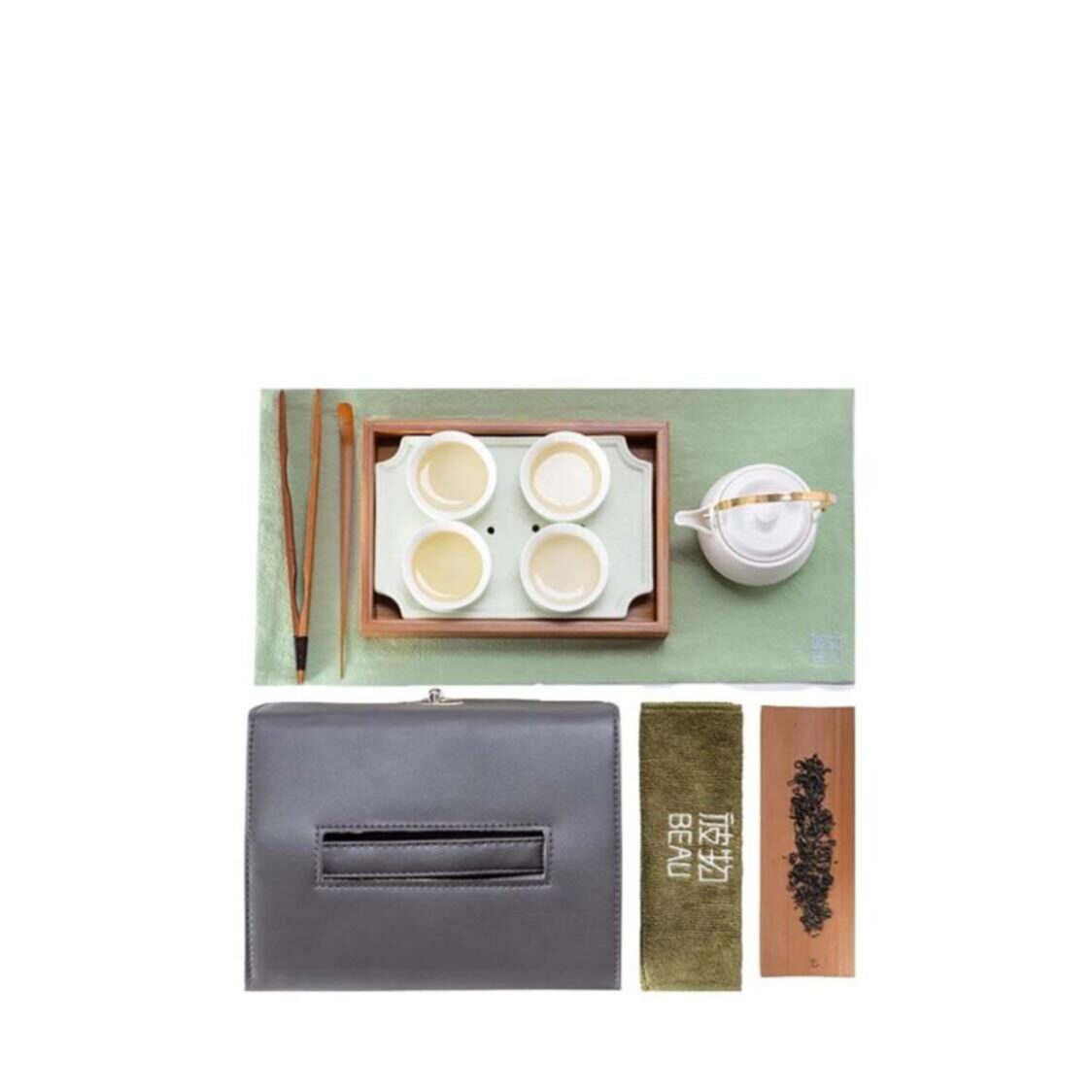 Xuan Culture  Lifestyle Travel Tea Set with Bag - Light Green