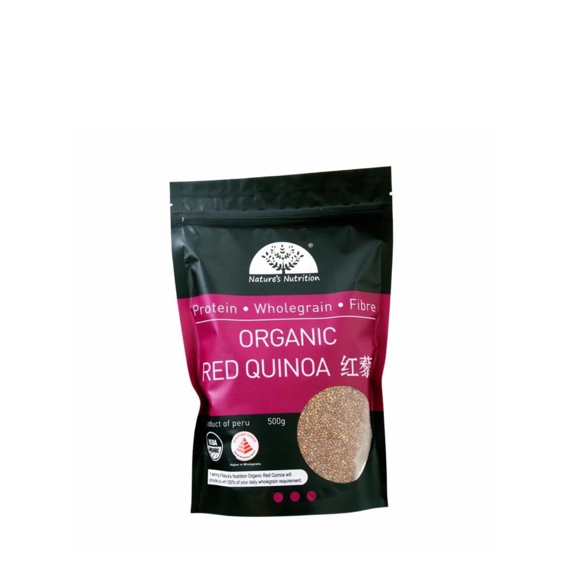Natures Nutrition Organic Red Quinoa 500g