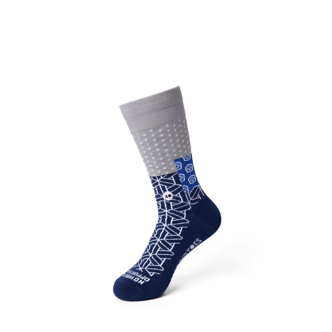 Talking Toes X FIN Boro Patchwork Sock Navy Blue