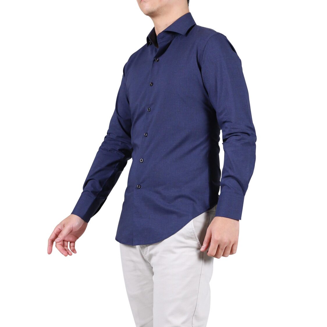 Kiro Long Sleeve Shirt Slim Navy Blue