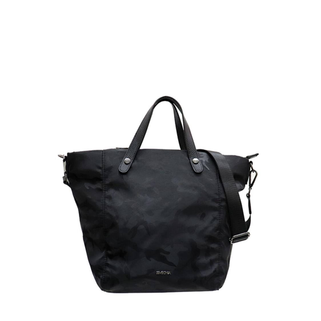 Sembonia NylonTrim Leather Tote Bag Black 62351-120-08 Metro Department ...