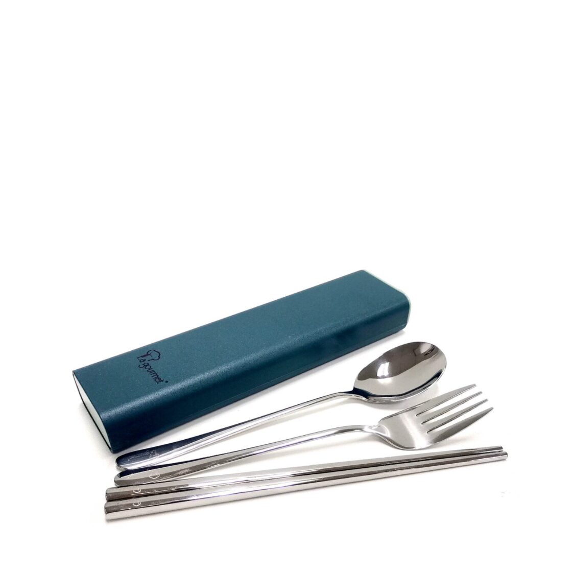 Bundle of 2) La Gourmet Seoul Blue + Pink 3pcs Travel Cutlery Set