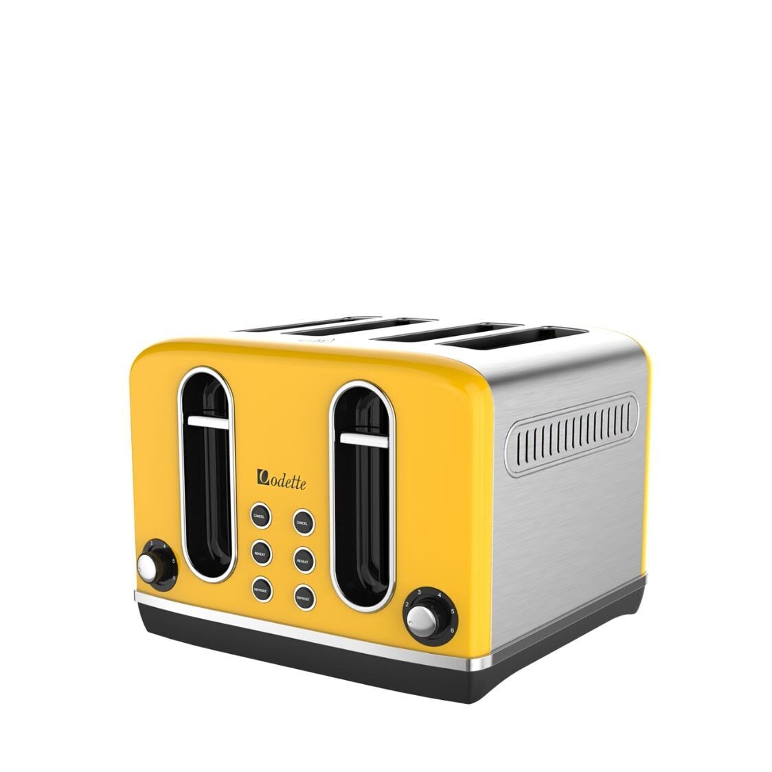 Odette 4 Slice Retro Design Toaster Yellow