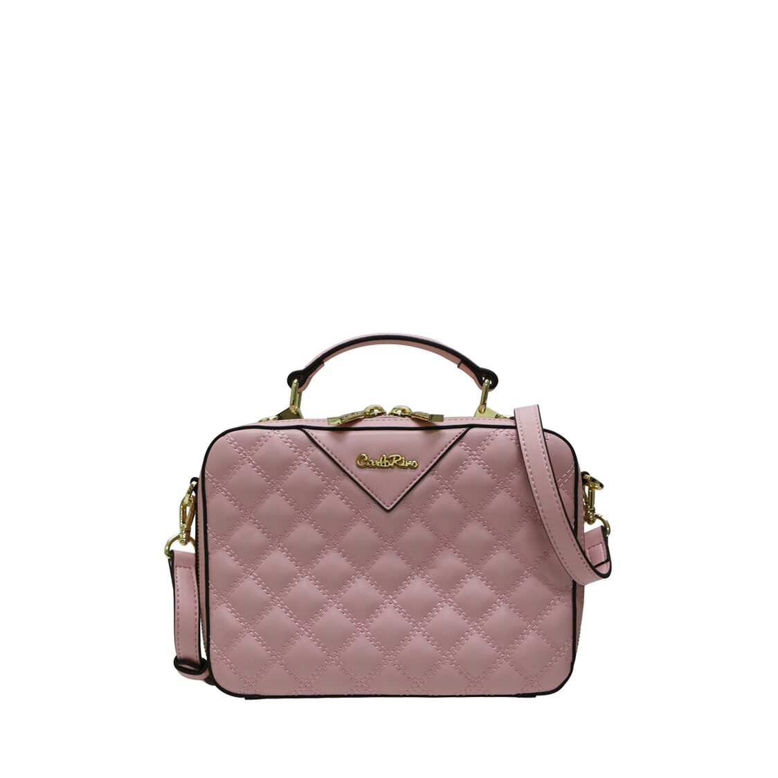 Carlo Rino Quilted Crossbody Bag Pink 33050-114-24