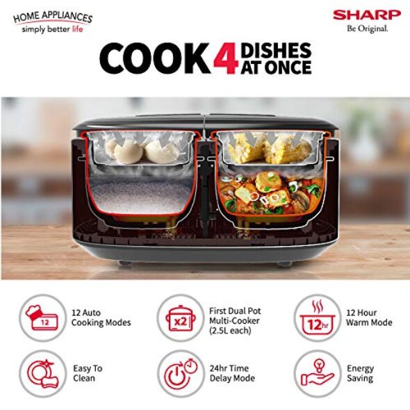 Sharp 1.8L Digital Twin Rice Cooker KNW50PSL Metro Department Store