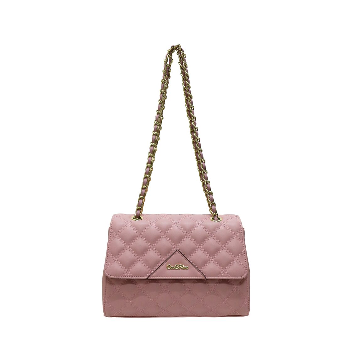Carlo Rino Quilted Shoulder Bag Pink 33050-110-24