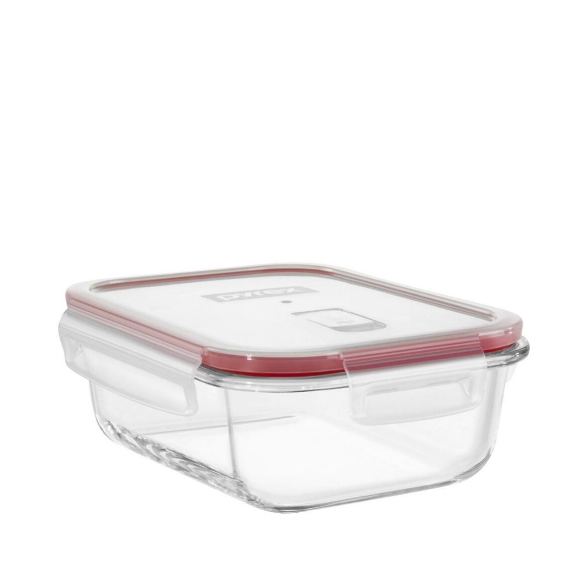 Glass Vacuum Container Rectangular 1.5 Lt Red