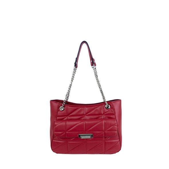 Red quilted 2025 shoulder bag